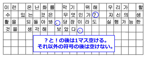 韓国語能力試験topik作文対策 原稿用紙の正しい使い方とは ススメカンコクゴ